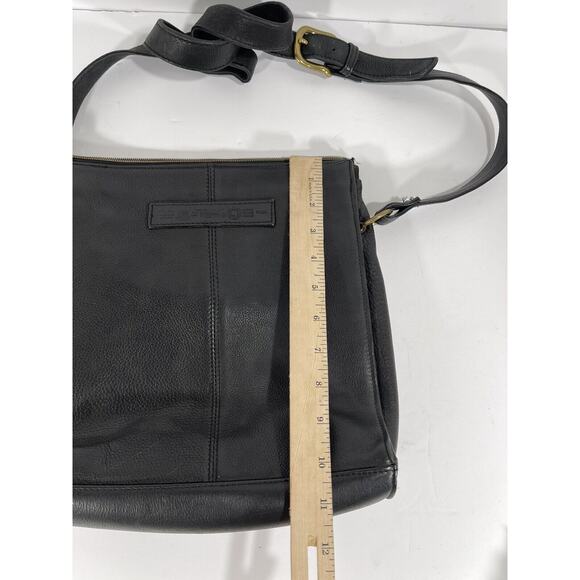 Fossil Black Pebbled Leather Messenger Crossbody Shoulder Womens‎ Bag 75082 Key - Picture 10 of 12